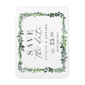 緑豊かな水彩写真保存デイトマグネット マグネット (縦)