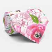 緑豊かな水彩画によってはバラパターンが開花します ネクタイ (ロール)