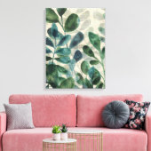 緑豊かな洗練さ – トロピカル葉 キャンバスプリント (インサイチュ (リビング))