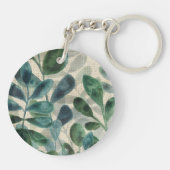 緑豊かな洗練さ – トロピカル葉 キーホルダー (裏面)