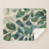 緑豊かな洗練さ – トロピカル葉 シェルパブランケット (正面(横))