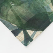 緑豊かな洗練さ – トロピカル葉 フリースブランケット (角)