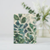 緑豊かな洗練さ – トロピカル葉 ポストカード (スタンド正面)