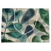 緑豊かな洗練さ – トロピカル葉 ラージペーパーバッグ (正面)