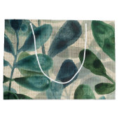 緑豊かな洗練さ – トロピカル葉 ラージペーパーバッグ (裏面)