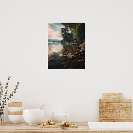 緑豊かな湖畔の魔法を明らかにする ポスター (キッチン)