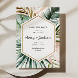 緑豊かな熱帯が日付を保存 招待状