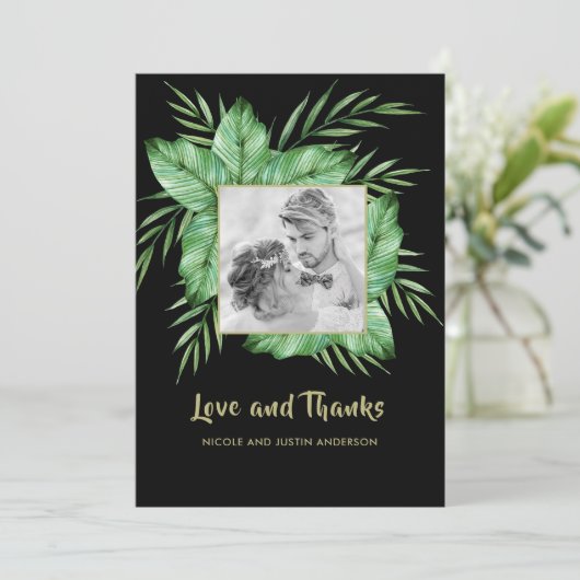 緑豊かな熱帯の緑の写真ありがとう サンキューカード (スタンド正面)