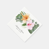 緑豊かな熱帯フローラビーチ結婚ルアウ（ハワイ式宴会） スタンダードカクテルナプキン (角)