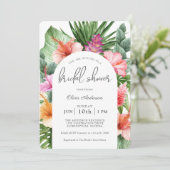 緑豊かな熱帯フローラブライダルシャワーとルアウ（ハワイ式宴会） 招待状 (スタンド正面)