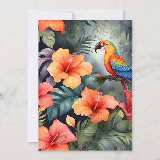 緑豊かな熱帯フローラ卒業パーティーとルアウ(ハワイ式宴会) 招待状 (裏面)