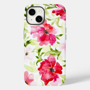 緑豊かな熱帯レッドピンクのフローラ葉の花speck Case-Mate iPhone 14ケース