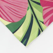 緑豊かな熱帯夏の花模様 フリースブランケット (角)