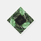 緑豊かな熱帯植物学結婚院 スタンダードカクテルナプキン (角)