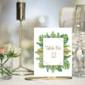 緑豊かな熱帯離れ緑の結婚テーブル番号 ノートカード