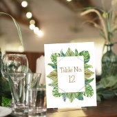緑豊かな熱帯離れ緑の結婚テーブル番号 ノートカード