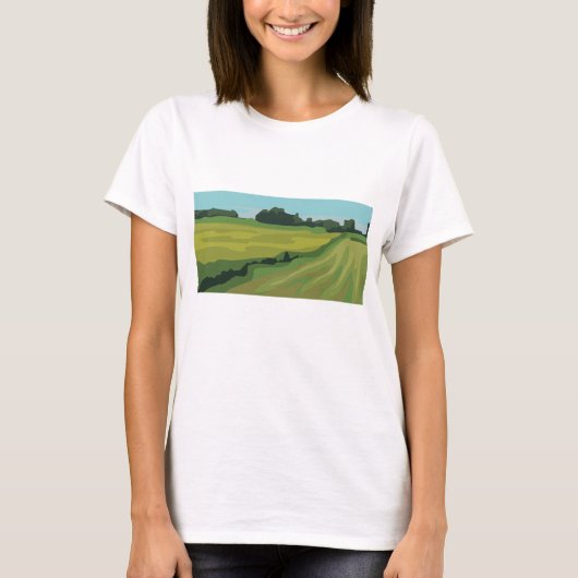 緑豊かな田舎の風景 Tシャツ (正面)