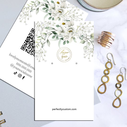 緑豊かな白い花イヤリング展示事業 名刺