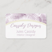 緑豊かな穏やかなピンクのシダがアーチ 名刺 (正面)