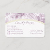 緑豊かな穏やかなピンクのシダがアーチ 名刺 (裏面)