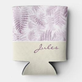 緑豊かな穏やかなピンクのシダが黄色 缶クーラー