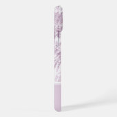 緑豊かな穏やかなピンクのシダのモノグラムイニシャル iPhoneケース (右側面)