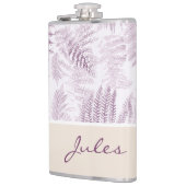 緑豊かな穏やかなピンクのシダ – オンオレンジ フラスク (左)