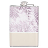 緑豊かな穏やかなピンクのシダ – オンオレンジ フラスク (裏面)