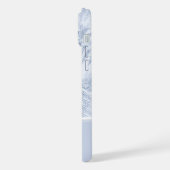 緑豊かな穏やかなブルーファズモノグラムイニシャル iPhoneケース (左側面)