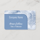 緑豊かな穏やかな青いシダ縁ど曲線 名刺 (正面)