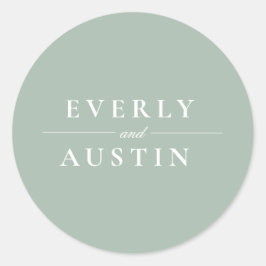 緑豊かな結婚ステッカー ラウンドシール