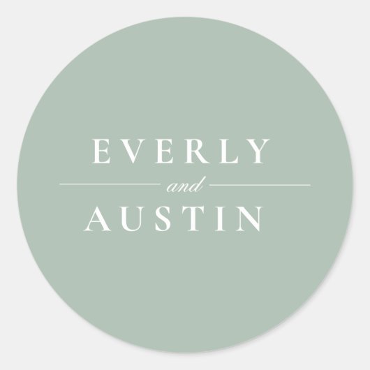 緑豊かな結婚ステッカー ラウンドシール (正面)