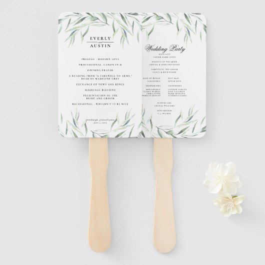 緑豊かな結婚式 プログラムファン ハンドファン (正面&裏面)