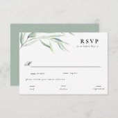 緑豊かな結婚式RSVP返信 出欠カード (正面/裏面)