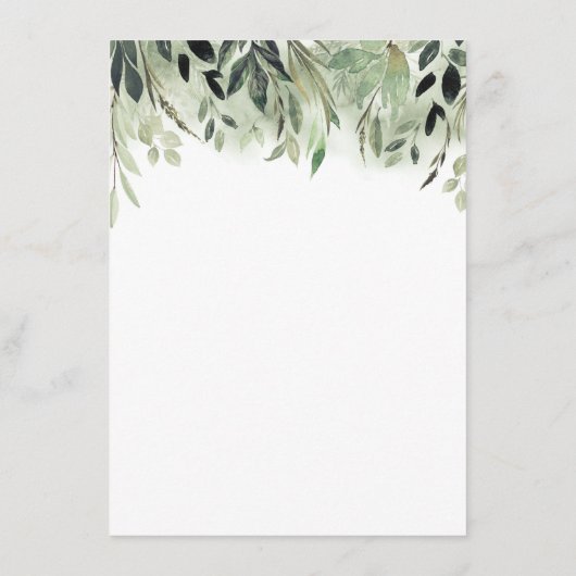 緑豊かな結婚環境の情報 エンクロージャーカード (裏面)