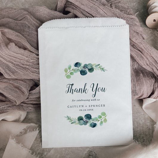 緑豊かな緑とユーカリありがとう結婚。 フェイバーバッグ