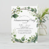 緑豊かな緑とユーカリ引っ越し祝いパーティーパーティー 招待状 (スタンド正面)