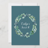 緑豊かな緑とユーカリ甘い16 招待状 (裏面)