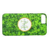 緑豊かな緑のクローバーフェイクとゴールドフォイル&モノグラム Case-Mate iPhoneケース (裏面(横))