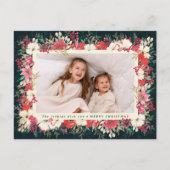緑豊かな緑のフローラ植物性のクリスマス写真 シーズンポストカード (正面)