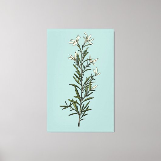 緑豊かな緑のローズマリー絵画スプリング キャンバスプリント (正面)