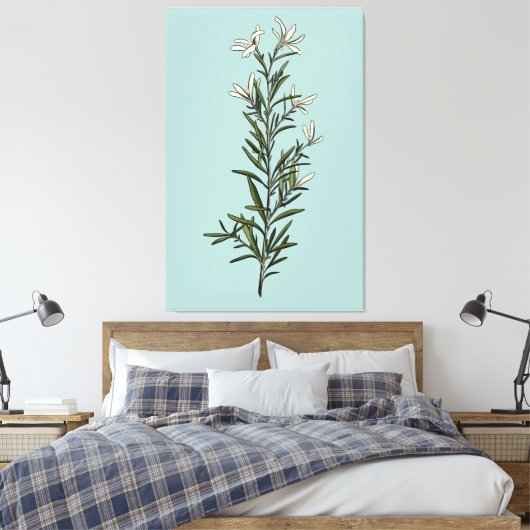 緑豊かな緑のローズマリー絵画スプリング キャンバスプリント (インサイチュ (寝室))