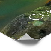 緑豊かな緑の滝の旅行先インドネシア ポスター (角)