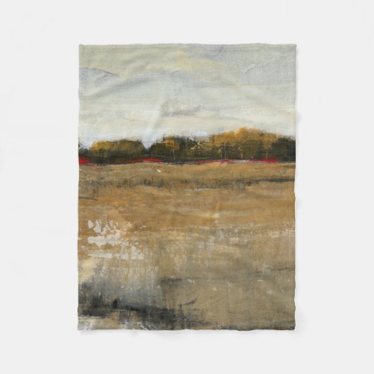 緑豊かな緑の田舎の風景 フリースブランケット (正面)