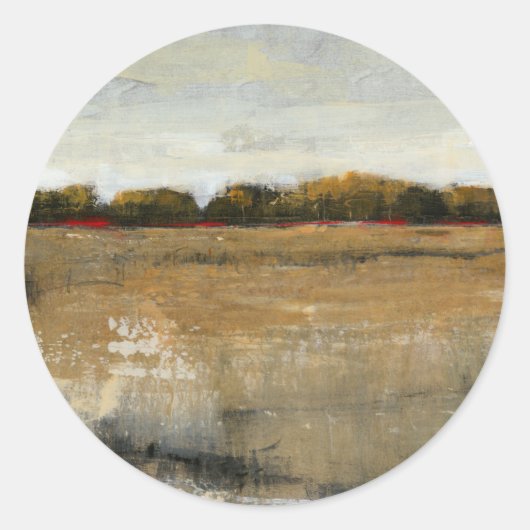 緑豊かな緑の田舎の風景 ラウンドシール (正面)