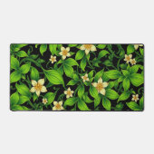 緑豊かな緑色花パターンイラストレーション デスクマット (正面)