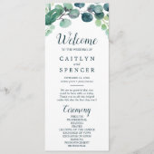 緑豊かな緑&ユーカリ結婚式 プログラム (正面)