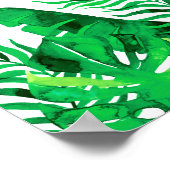 緑豊かな緑 – 水彩熱帯紅葉 –  ポスター (角)