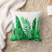 緑豊かな緑-水彩画の熱帯群葉- クッション (ブランケット)