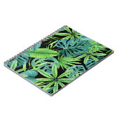 緑豊かな緑:熱帯植物パターン ノートブック (左側)